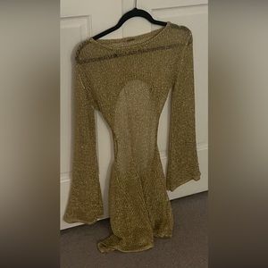 Cult Gaia Women's Open Back Hazen Knit Dress Open Gold-Tone Chainmail